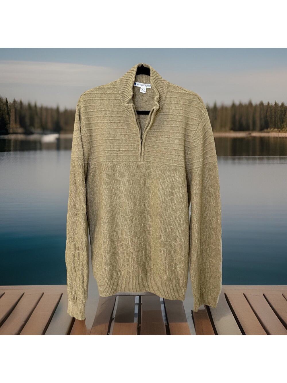 Southern Proper Men's Textured 1/4 Zip Sweater Size XL